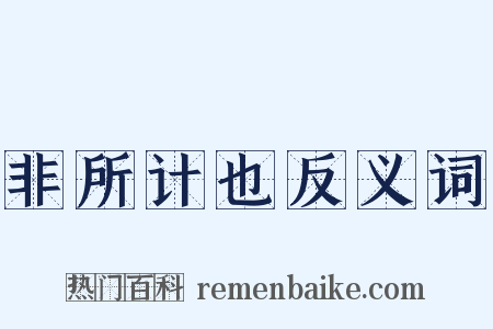 非所计也反义词是什么意思的图片